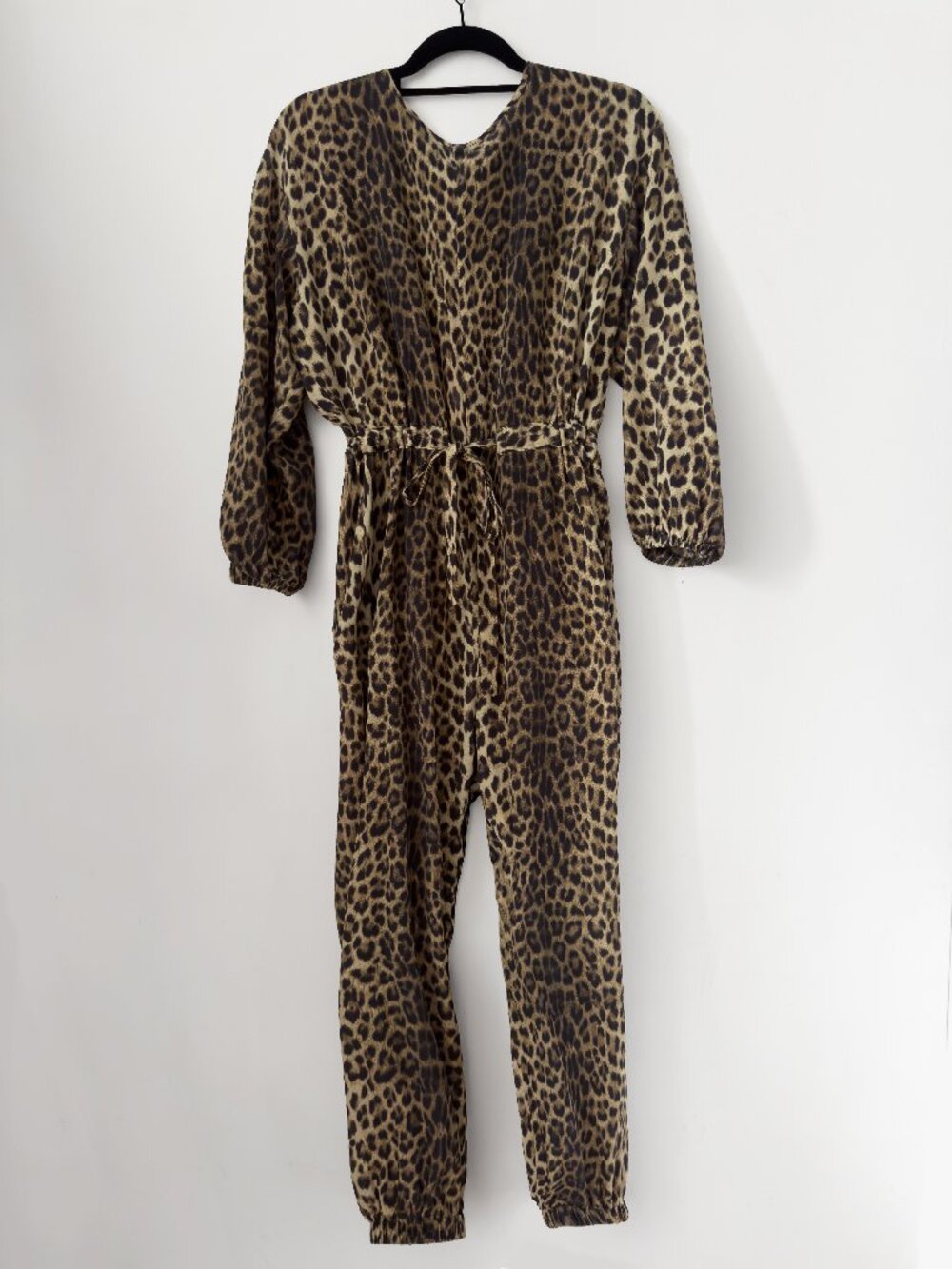 No. 6 Store Leopard Print 100% Silk Jumpsuit